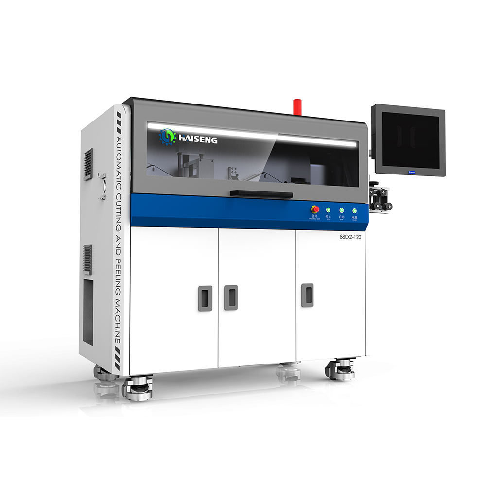 HS-880XZ-120 पूरी तरह से स्वचालित तार काटने और स्ट्रिपिंग मशीन (रोटरी ब्लेड)